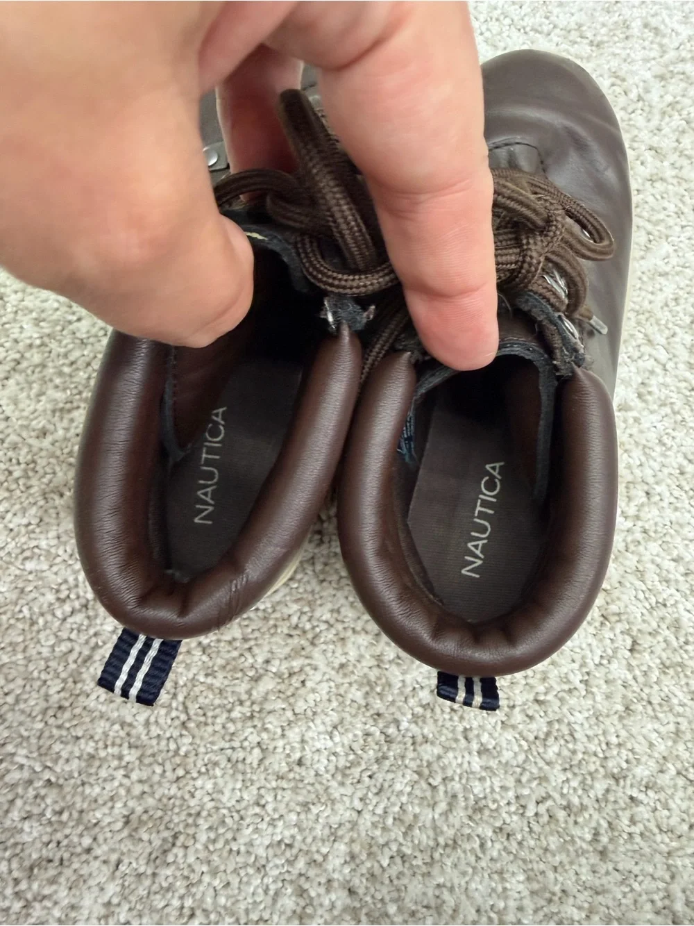 Nautica Boys Alize Youth Faux-Leather Lace-up Ankle Boots Size 1